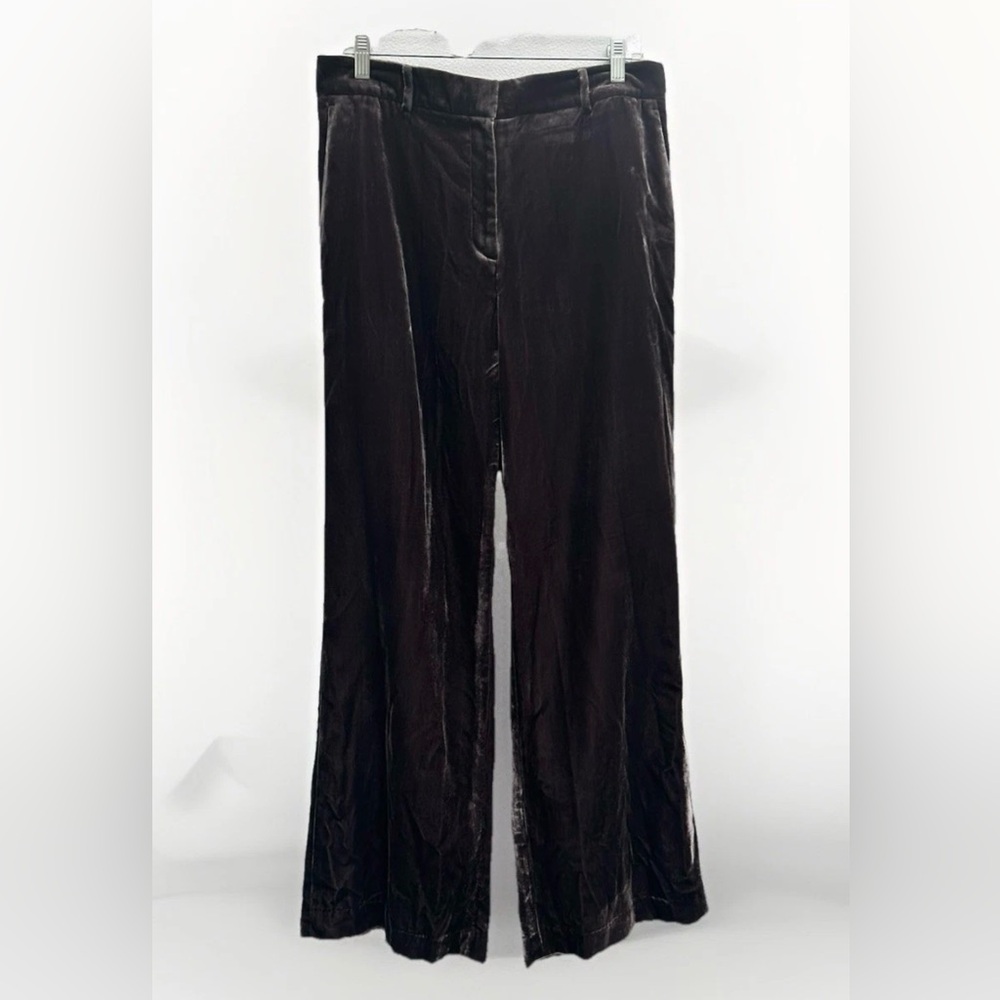 Ann Taylor Pants Velvet Wide Leg Trouser High Rise Women 8 Holiday Whimsigoth